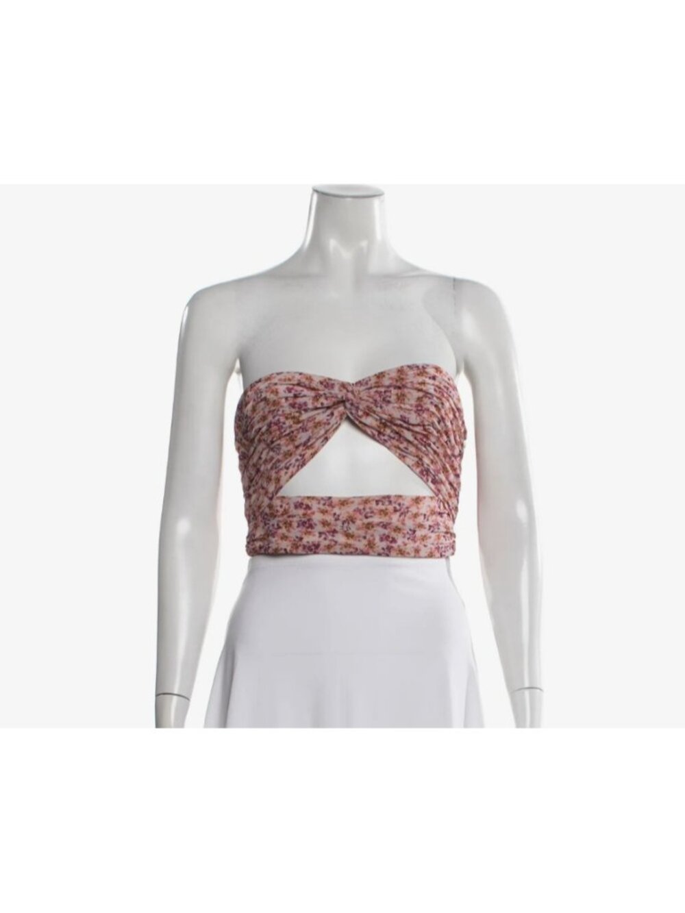 Amur Slim Crop Tube Floral Strapless Top - Picture 5 of 7